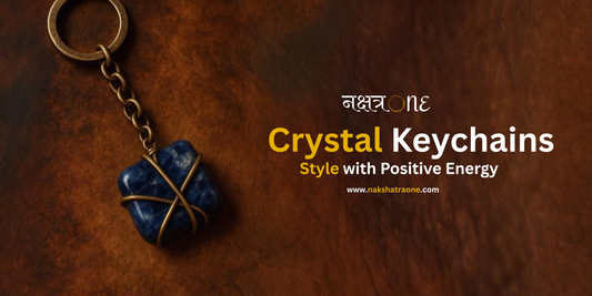 Stylish crystal keychain with healing gemstone for positive energy β NakshatraOne accessory