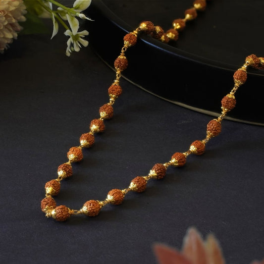 Gold Plated Shivoham Rudraksha Mala